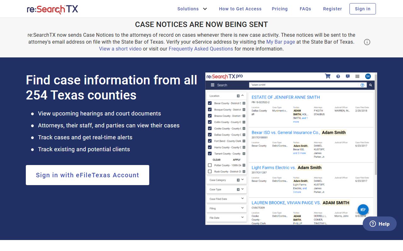 Gaines County court records after arrest re:SearchTX portal
